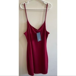 Fashion Nova Burgundy Dress (never worn)
